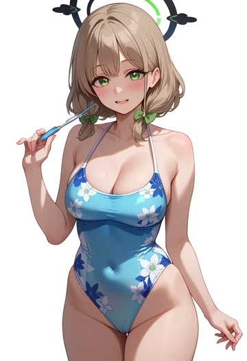 blue_archive,nonomi_(blue_archive),swimsuit,floral print  - AI generated anime art