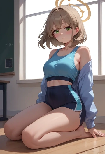 blue_archive,nonomi_(blue_archive),yoga shorts  - AI generated anime art