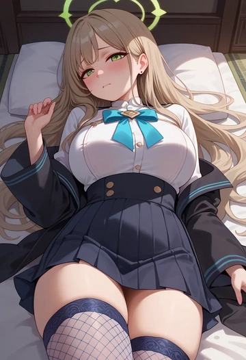 blue_archive,nonomi_(blue_archive),mini skirt, stockings  - AI generated anime art