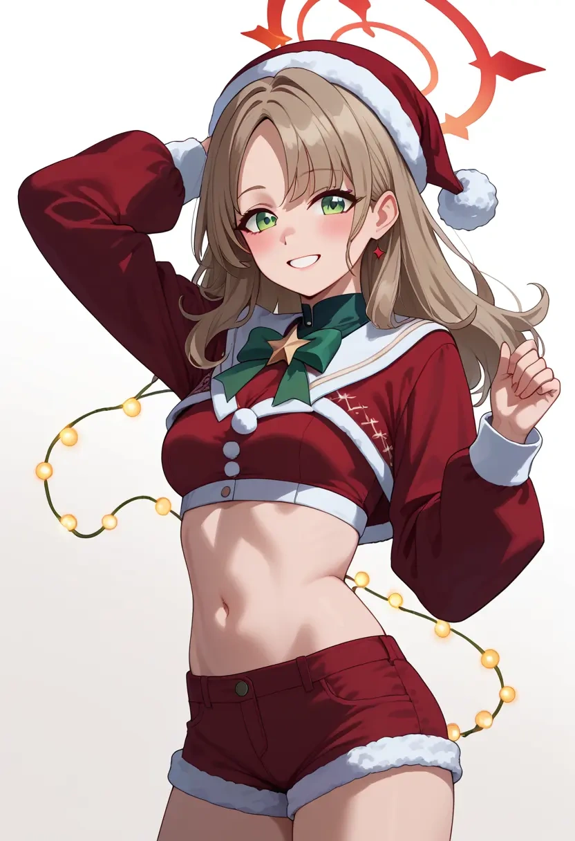 blue_archive,nonomi_(blue_archive),Christmas,red velvet shorts  - 