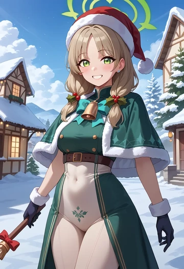 blue_archive,nonomi_(blue_archive),Christmas,dress  - AI generated anime art