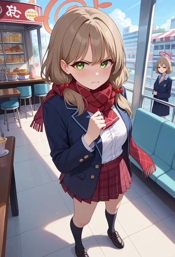 blue_archive,nonomi_(blue_archive),winter,student uniform,plaid skirt  - AI generated anime art