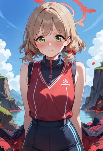 blue_archive,nonomi_(blue_archive),sports vest,capri leggings  - AI generated anime art