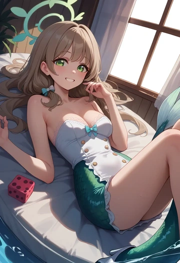 blue_archive,nonomi_(blue_archive),gown,strapless,mermaid silhouette  - AI generated anime art