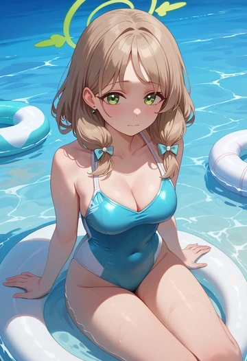 blue_archive,nonomi_(swimsuit)_(blue_archive),pajamas  - AI generated anime art