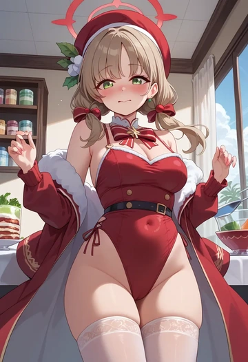 blue_archive,nonomi_(swimsuit)_(blue_archive),Christmas,sexy, stockings,  - AI generated anime art