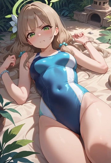 blue_archive,nonomi_(swimsuit)_(blue_archive),sleeveless top,bike shorts  - AI generated anime art