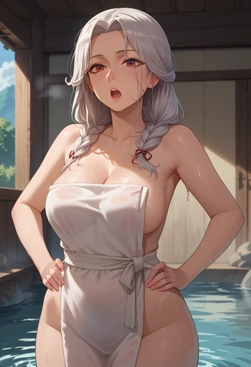 kantai_collection,northern_ocean_princess,towel,sexy  - AI generated anime art