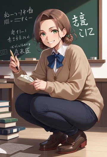 kantai_collection,noshiro_(kancolle),teacher, sweater  - AI generated anime art