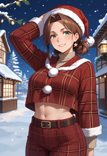 kantai_collection,noshiro_(kancolle),Christmas,plaid trousers  - AI generated anime art