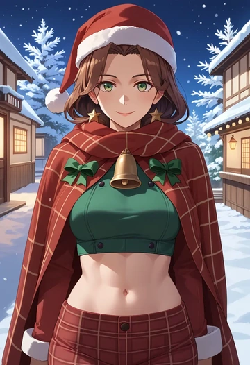 kantai_collection,noshiro_(kancolle),Christmas,plaid trousers  - AI generated anime art