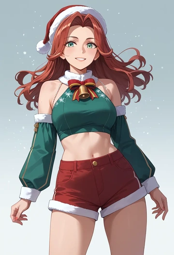 kantai_collection,noshiro_(kancolle),Christmas,red velvet shorts  - AI generated anime art