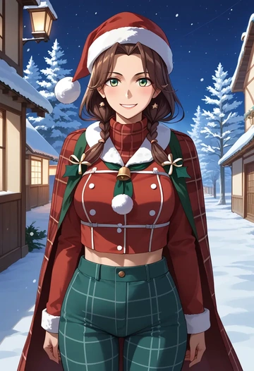 kantai_collection,noshiro_(kancolle),Christmas,plaid trousers  - AI generated anime art