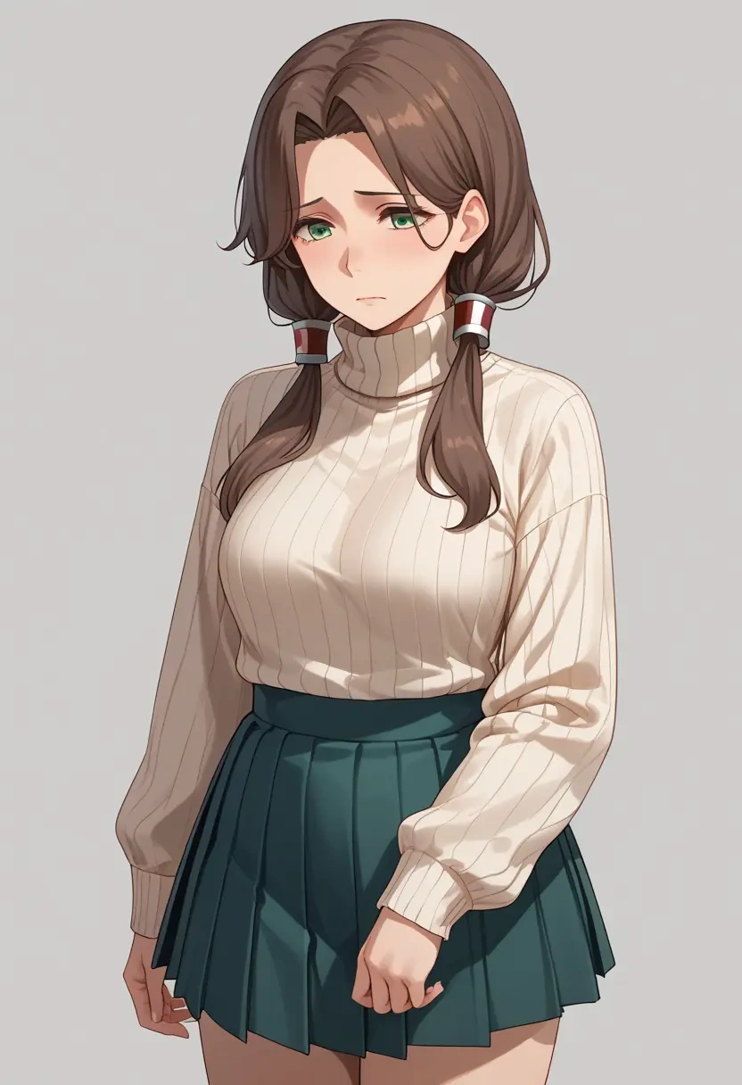 kantai_collection,noshiro_(kancolle),skirt,pleated,turtleneck sweater  - 