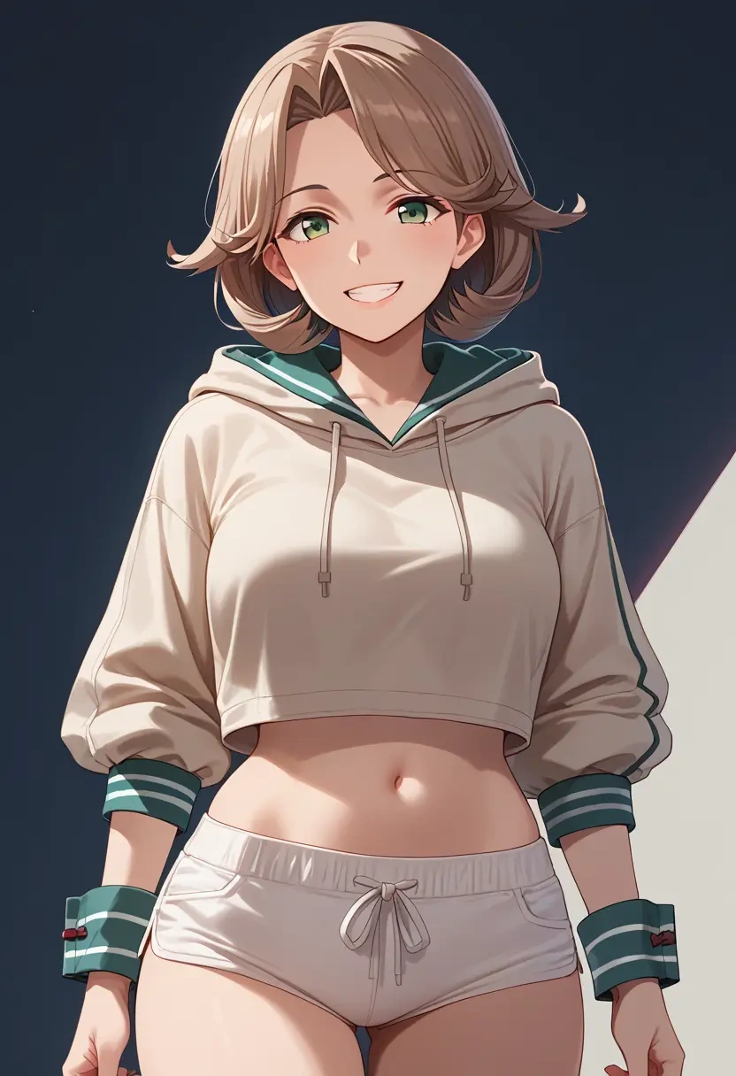 kantai_collection,noshiro_(kancolle),hoodie,cropped,high-waisted joggers  - 