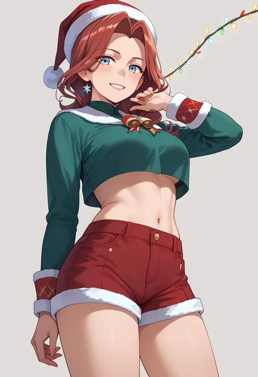 kantai_collection,nowaki_(kancolle),Christmas,red velvet shorts  - 