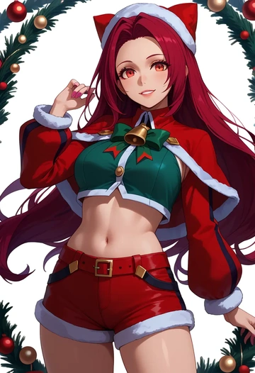 blazblue,nu-13,Christmas,red velvet shorts  - AI generated anime art