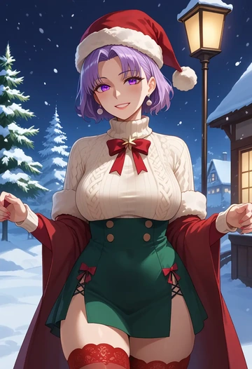 fate_(series),nursery_rhyme_(fate),Christmas,sweater dress,stockings  - AI generated anime art