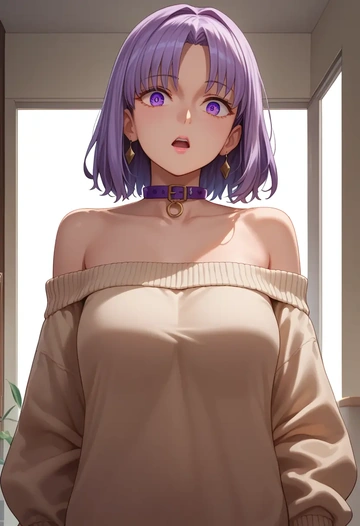 fate_(series),nursery_rhyme_(fate),sweater,off-shoulder,collar  - AI generated anime art