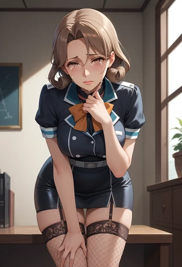 kantai_collection,oboro_(kancolle),secretary,stockings,sexy, panties  - AI generated anime art