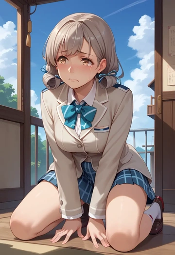 kantai_collection,oboro_(kancolle),spring,student uniform,blazer  - AI generated anime art