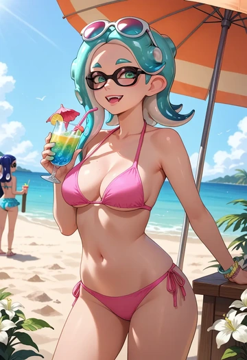 splatoon_(series),octoling,bikini  - AI generated anime art