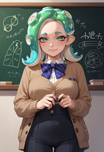 splatoon_(series),octoling,teacher, sweater  - AI generated anime art