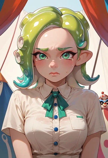 splatoon_(series),octoling,polo shirt,tennis skirt  - AI generated anime art