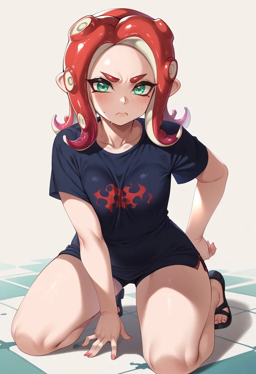 splatoon_(series),octoling,running shirt,shorts,sneakers  - 