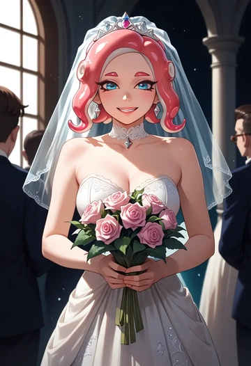 splatoon_(series),octoling_girl,wedding  - AI generated anime art