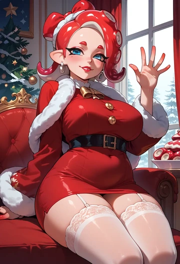 splatoon_(series),octoling_girl,Christmas,sexy, stockings,  - AI generated anime art