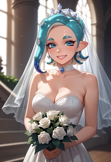 splatoon_(series),octoling_girl,wedding  - AI generated anime art