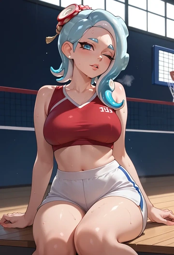 splatoon_(series),octoling_girl,volleyball uniform  - AI generated anime art