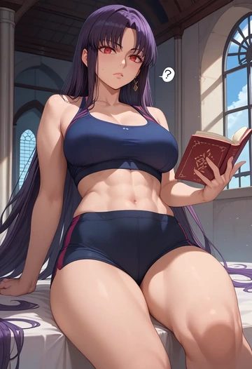 fate_(series),oda_nobunaga_(fate),yoga shorts  - AI generated anime art