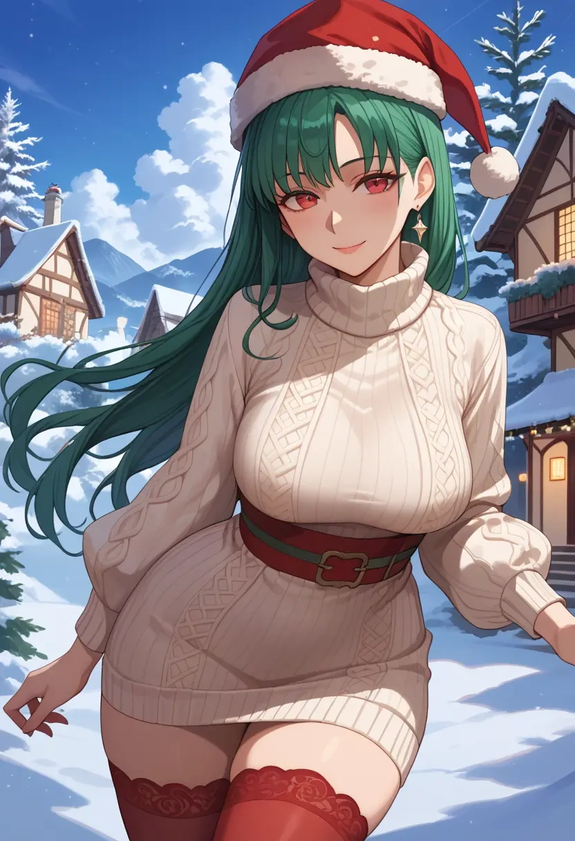 fate_(series),oda_nobunaga_(fate),Christmas,sweater dress,stockings  - 