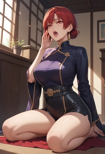 fate_(series),oda_nobunaga_(fate),leather,shorts  - AI generated anime art