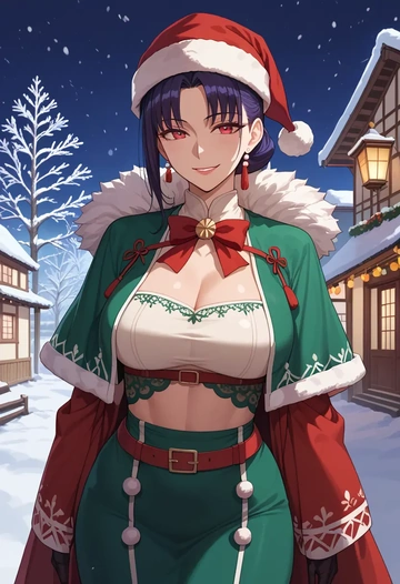 fate_(series),oda_nobunaga_(koha_ace),Christmas,dress  - AI generated anime art