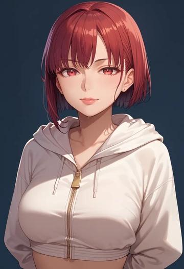 fate_(series),oda_nobunaga_(koha_ace),crop hoodie,shorts  - AI generated anime art