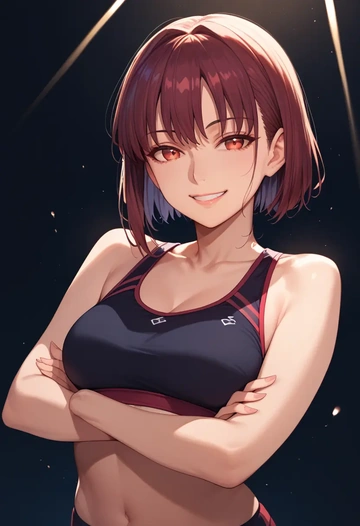 fate_(series),oda_nobunaga_(koha_ace),sports bra,high-waisted leggings  - AI generated anime art