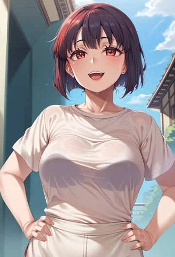 fate_(series),oda_nobunaga_(koha_ace),running shirt,shorts,sneakers  - AI generated anime art