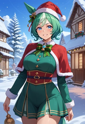 umamusume,oguri_cap_(umamusume),Christmas,dress  - AI generated anime art