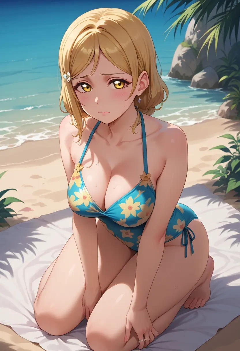 love_live,ohara_mari,swimsuit,floral print  - 