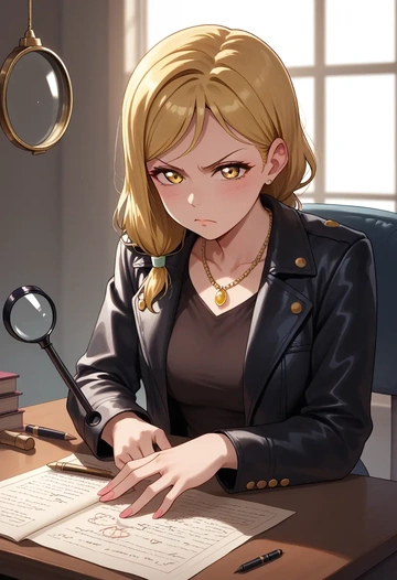 love_live,ohara_mari,detective  - AI generated anime art