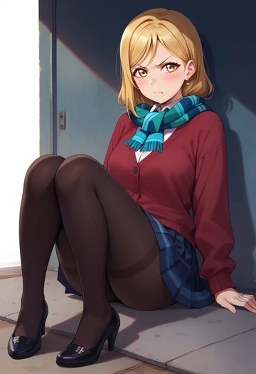 love_live,ohara_mari,winter,student uniform,cardigan  - AI generated anime art