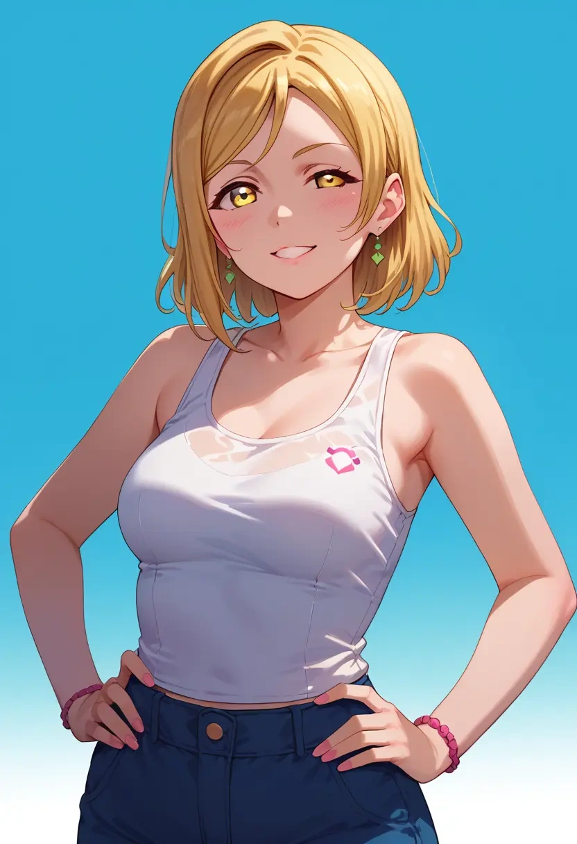 love_live,ohara_mari,abstract print tank,dolphin shorts  - 