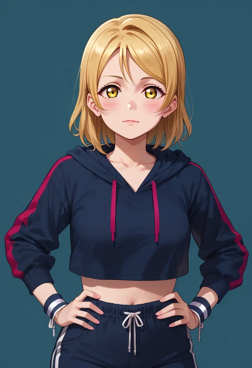 love_live,ohara_mari,hoodie,cropped,high-waisted joggers  - 