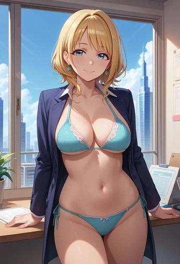 idolmaster,ohtsuki_yui,OL, bikini, sexy  - AI generated anime art