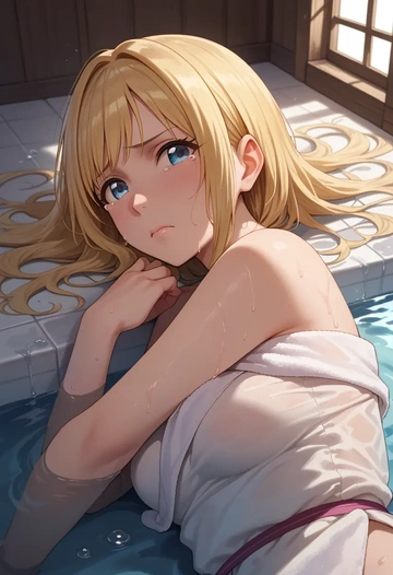 idolmaster,ohtsuki_yui,towel,sexy  - AI generated anime art