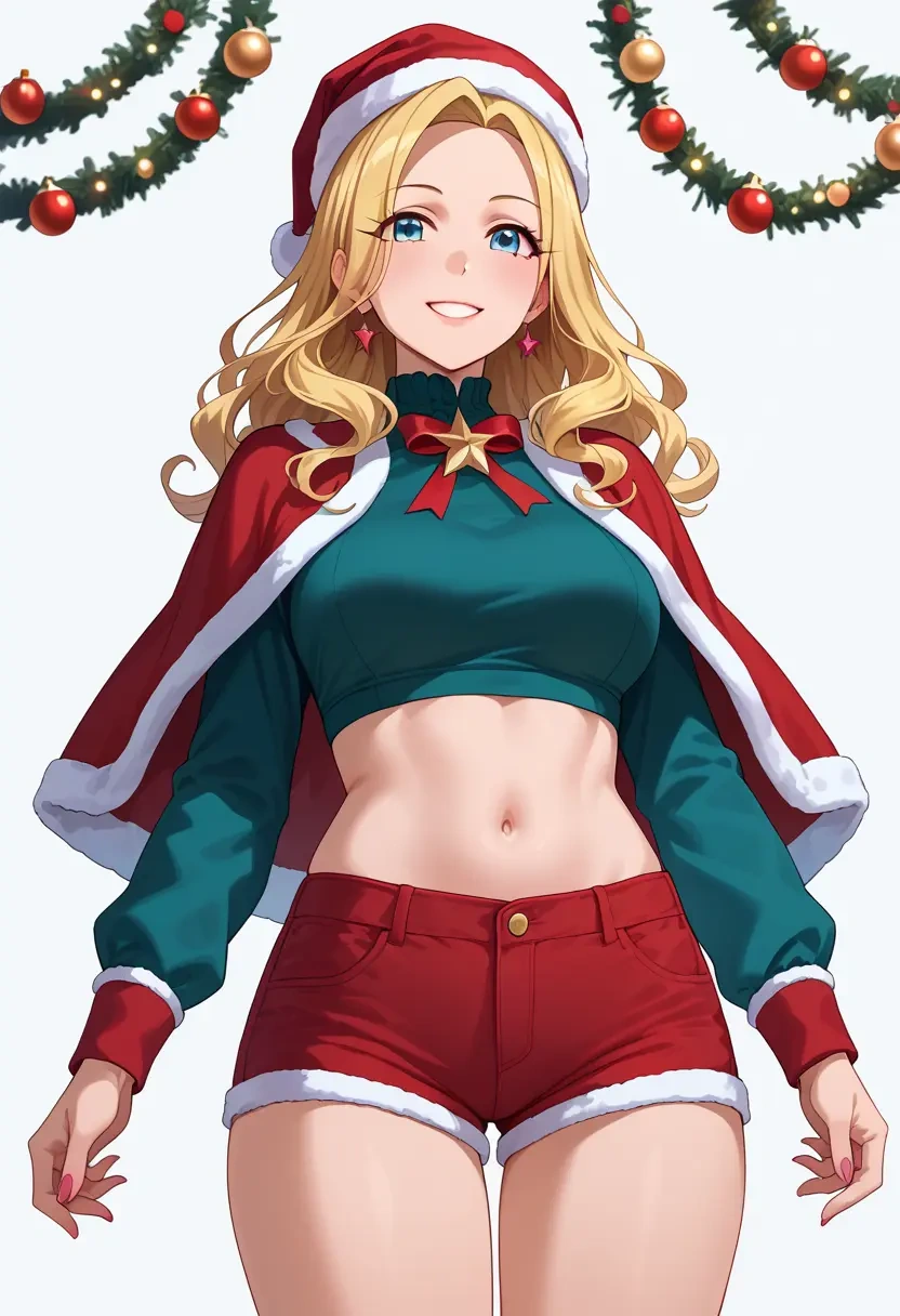 idolmaster,ohtsuki_yui,Christmas,red velvet shorts  - 