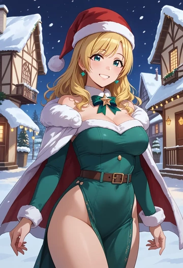 idolmaster,ohtsuki_yui,Christmas,dress  - AI generated anime art